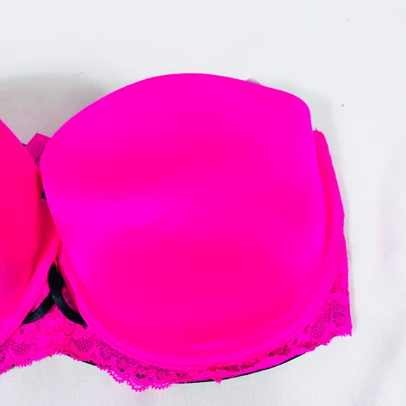 La Senza Bra Lot 2 Size 34DD Pink Black Padded Sheer Underwire Push Up Lace New - Picture 11 of 16